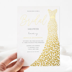 Stunning Gold Love Heart Foil Dress Bridal Shower