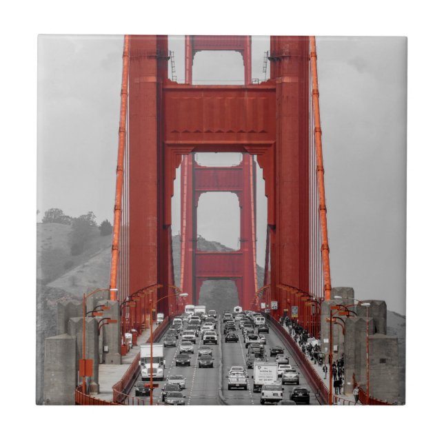 STUNNING! GOLDEN GATE BRIDGE CALIFORNIA USA TILE (Front)
