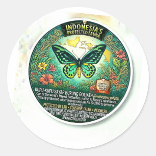 Stunning Goliath Birdwing Butterfly Art - Rare Pap Classic Round Sticker