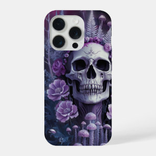 Stunning Goth Skull on Plum, Midnight Macabre iPhone 15 Pro Case
