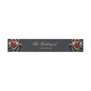 Stunning gothic heart  invitation belly band