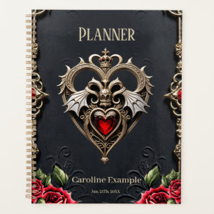 Stunning gothic heart  planner