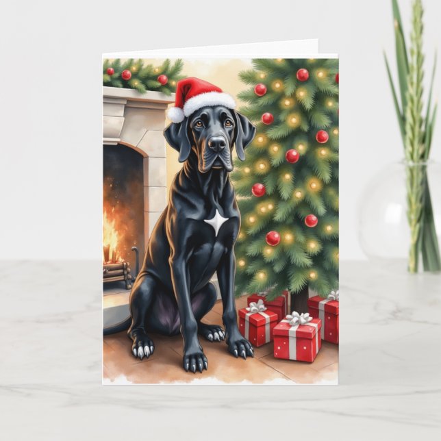 Stunning Great Dane Christmas Card (Front)