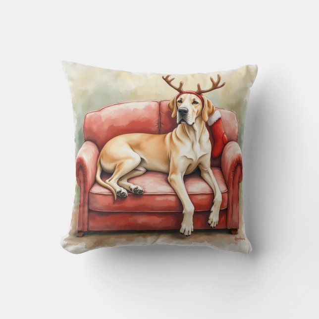 Stunning Great Dane Christmas Cushion (Front)