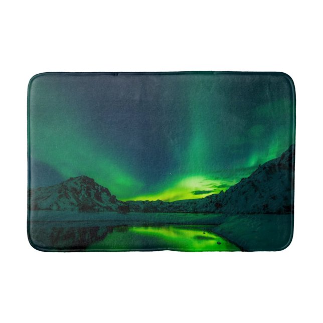 Stunning Green Aurora Bath Mat (Front)