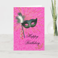 Stunning Hot Pink Masquerade Happy Birthday