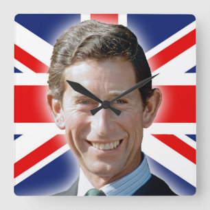 Stunning! HRH Prince Charles Square Wall Clock