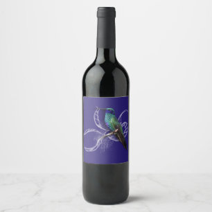 Stunning Hummingbird - personalise by adding name Wine Label