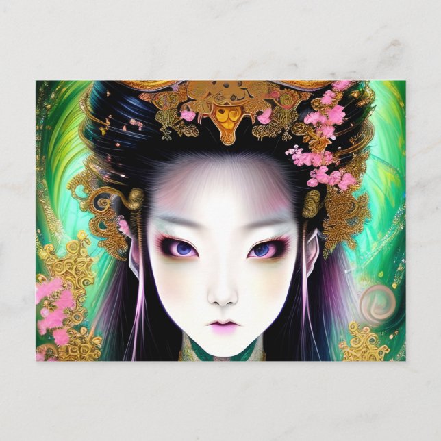 Stunning Japanese Girl Gothic Fantasy  Postcard (Front)