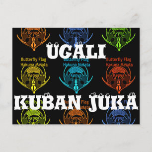 Stunning Kenyan Butterfly Flag Typography Elegant  Postcard