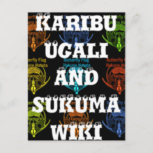 Stunning Kenyan Butterfly Flag Typography Elegant Postcard