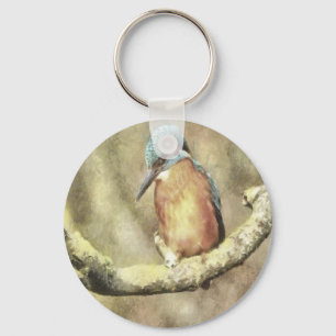 Stunning Kingfisher In Watercolor Key Ring