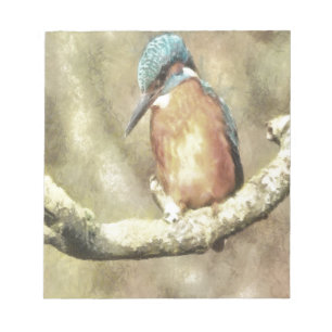 Stunning Kingfisher In Watercolor Notepad