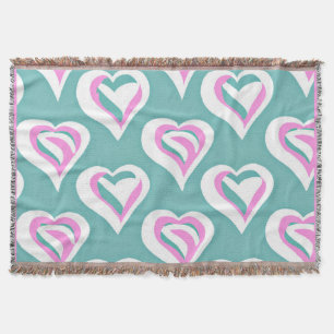 Stunning Love Heart Pattern Throw Blanket
