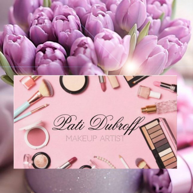 Stunning Makeup Artist - Make a Lasting Impression Business Card (Creator Uploaded)