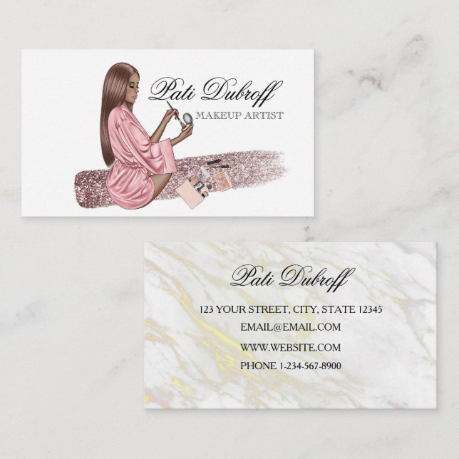 Stunning Makeup Artist - Make a Lasting Impression Business Card (Front/Back)