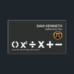 Stunning Math Symbols Mathematics Tutor Business Card<br><div class="desc">A dark grey cover is accentuated by a white BODMAS math symbols motif at the base of the card. BODMAS is an acronym for Bracket, Of, Division, Multiplication, Addition, and Subtraction i.e the basis of understanding math. Below this motif lie the phone contact details. Over at the top of the...</div>