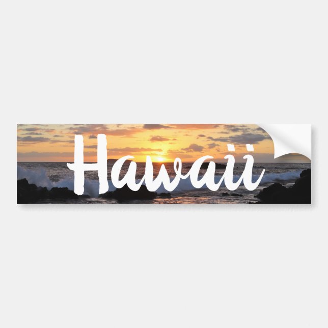 Stunning Maui Sunset Hawaii Bumper Sticker (Front)