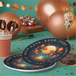 Stunning Mid-Autumn Lantern Moon Festival Paper Plate<br><div class="desc">Add an Asian touch to fall festivities with these enchanting Mid-Autumn Festival-themed paper plates, which feature reflections of red and gold lanterns rising in a starry night sky accompanied by a full moon, fluffy clouds, and a tranquil lake. Customize greetings in Chinese. Design © W.H. Sim. See more at zazzle.com/word2art...</div>