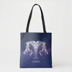 Stunning Milky Way Sky Gemini Zodiac Sign Tote Bag
