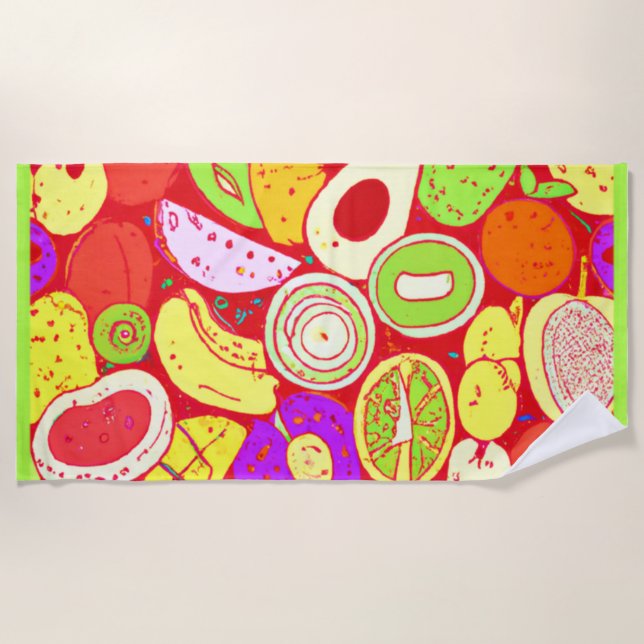 Stunning Mixtures of Fruits Patterns. Buy Now Beach Towel (Front)