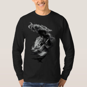 Stunning Mountain and Cloud in Black and White T-Shirt