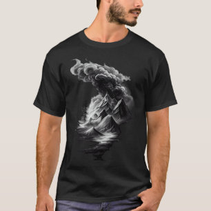 Stunning Mountain and Cloud in Black and White T-Shirt