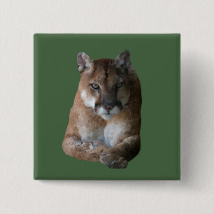 Stunning Mountain Lion Pin Button