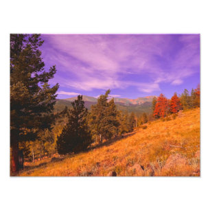 Stunning Mountain Scene - Reds, Blues, Greens Photo Print