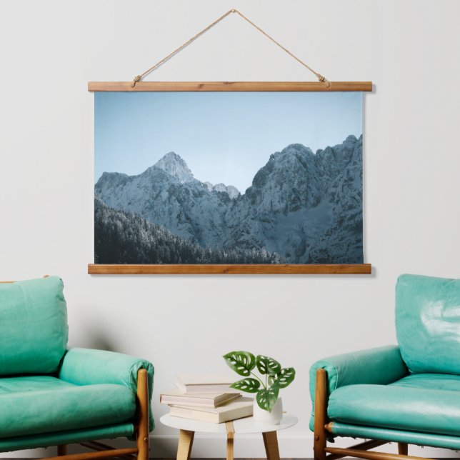 Stunning mountains and spruce forest hanging tapestry (Living Room)