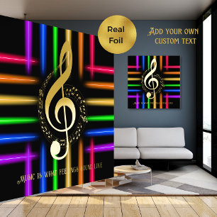 Stunning Music Lovers Quote Art Psychedelic Neon Foil Prints