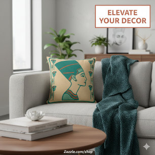 Stunning Nefertiti Ancient Royal Art Cushion