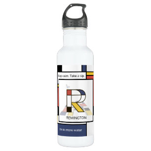 Stunning Neoplasticism Art Monogram. Letter R  710 Ml Water Bottle