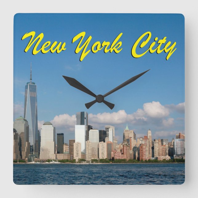 Stunning New York City USA Square Wall Clock (Front)
