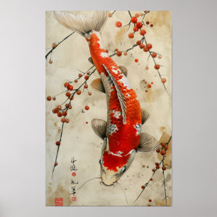 Stunning Nishikigoi Koi Fish Pond Poster
