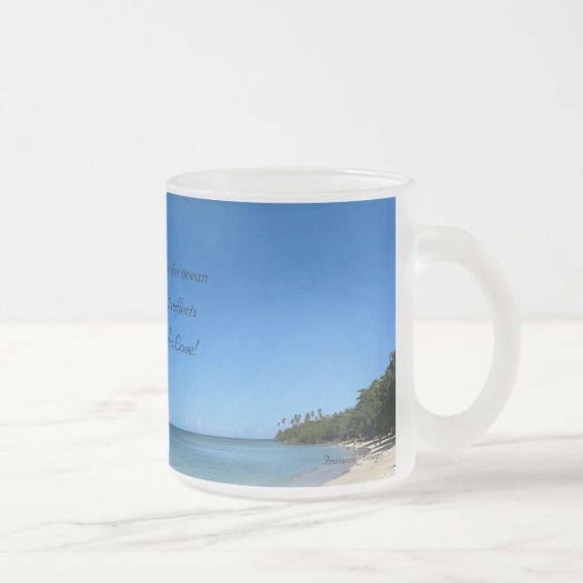 Stunning Ocean View, Blue Frosted Mug (Right)