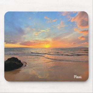 Stunning Orange Maui Sunset Mouse Pad