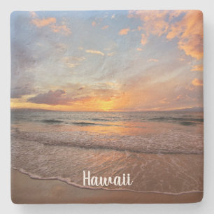 Stunning Orange Maui Sunset Stone Coaster