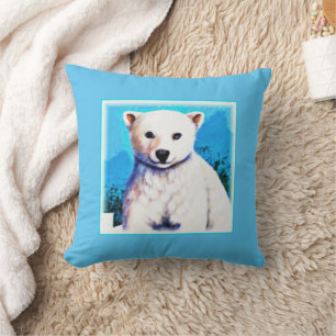 Stunning Painting of a Polar Bear Cub. Buy Now Cushion