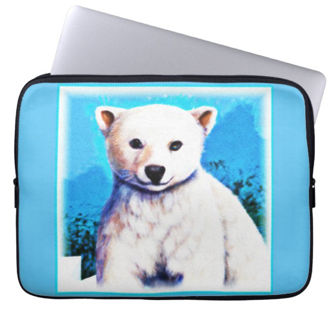 Stunning Painting of a Polar Bear Cub. Buy Now Laptop Sleeve (Front)