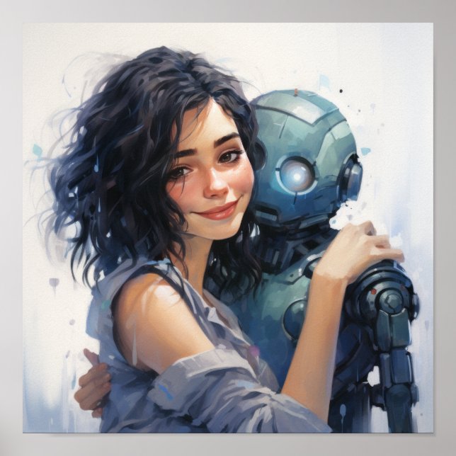 Stunning Pale Watercolour Portrait of a 16-Year-Ol Poster (Front)