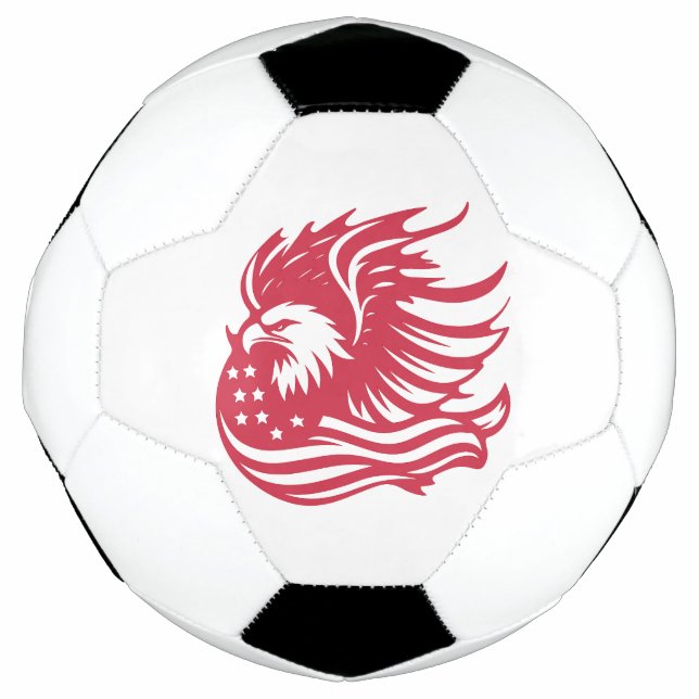 Stunning Patriotic Eagle Digital Artwork Soccer Ball (Front)