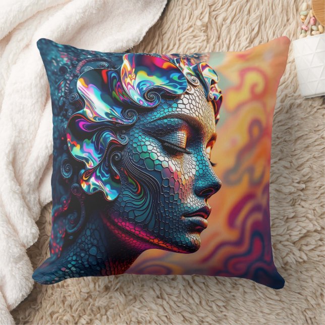 Stunning Paua Rainbow Abalone Sea Siren Mermaid Cushion (Blanket)