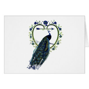 Stunning Peacock and ornate heart flower frame