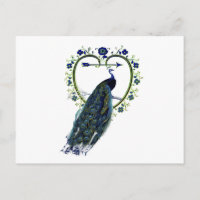 Stunning Peacock and ornate heart flower frame