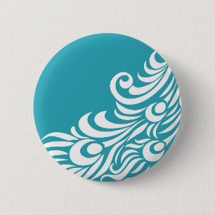 Stunning Peacock Feather Silhouette Print 6 Cm Round Badge