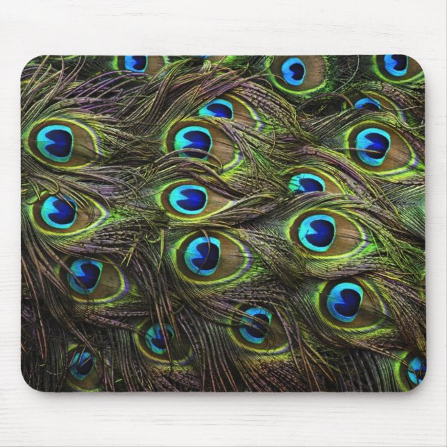 Stunning Peacock Feathered Mouse Pad (Front)