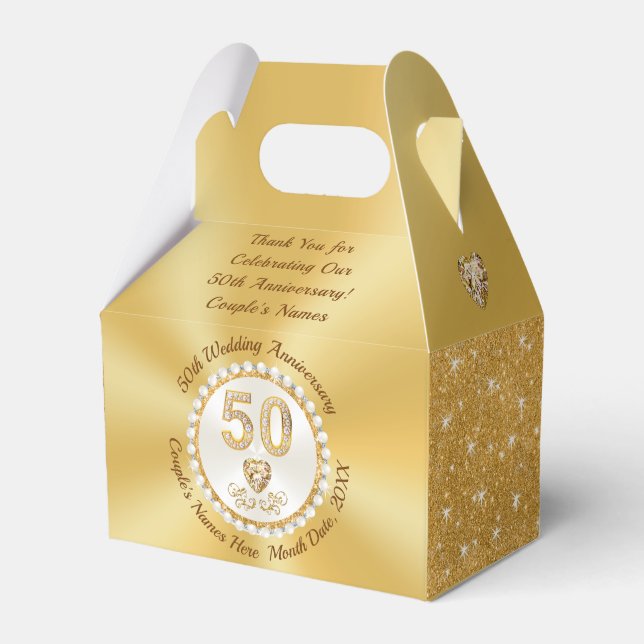 Stunning Personalise, 50th Anniversary Favour Boxe Box (Front Side)