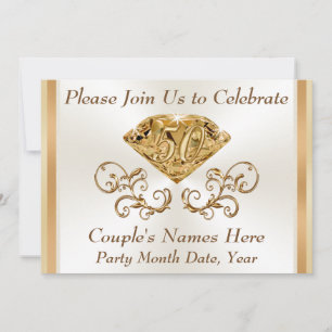 Stunning Personalised 50th Anniversary Invitations