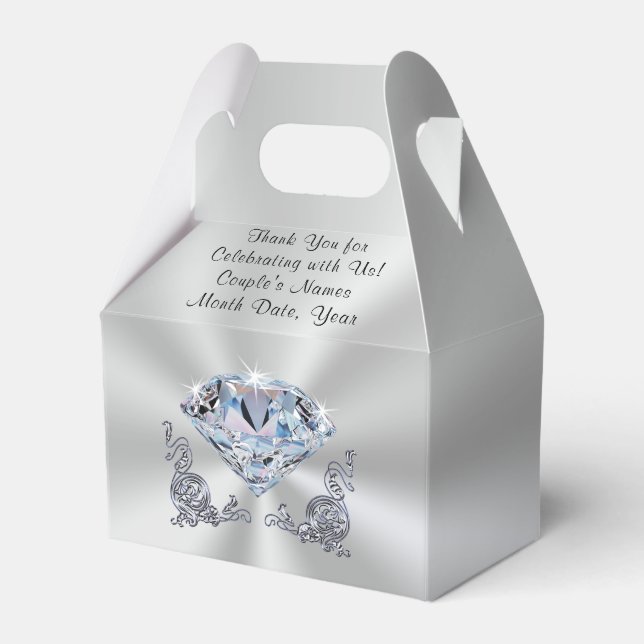 Stunning Personalised, Diamond Favour Boxes (Front Side)